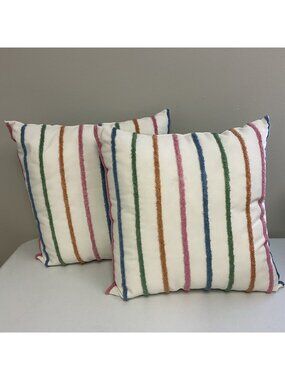 Room Essentials Decorative Pillow Multicolor Stripe 18in X 18in Set Of 2